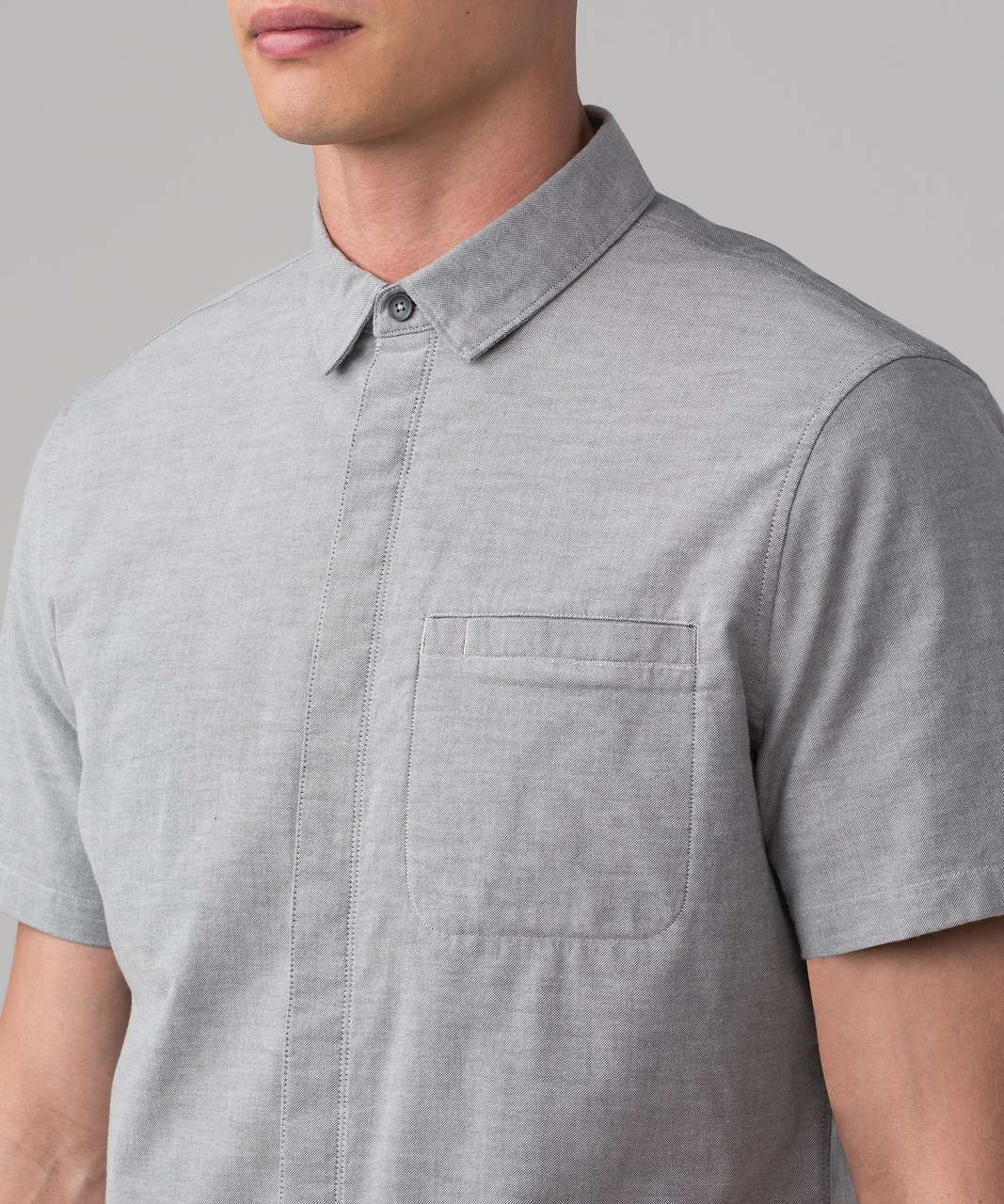 Lululemon On Time Short Sleeve Buttondown - Dark Ash / Cable