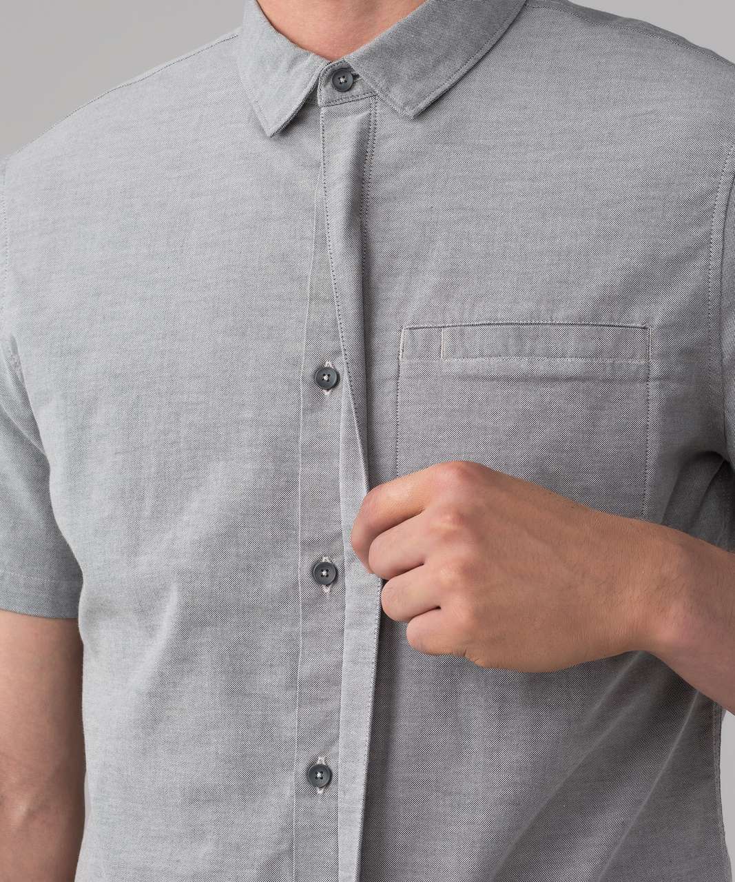 Lululemon On Time Short Sleeve Buttondown - Dark Ash / Cable