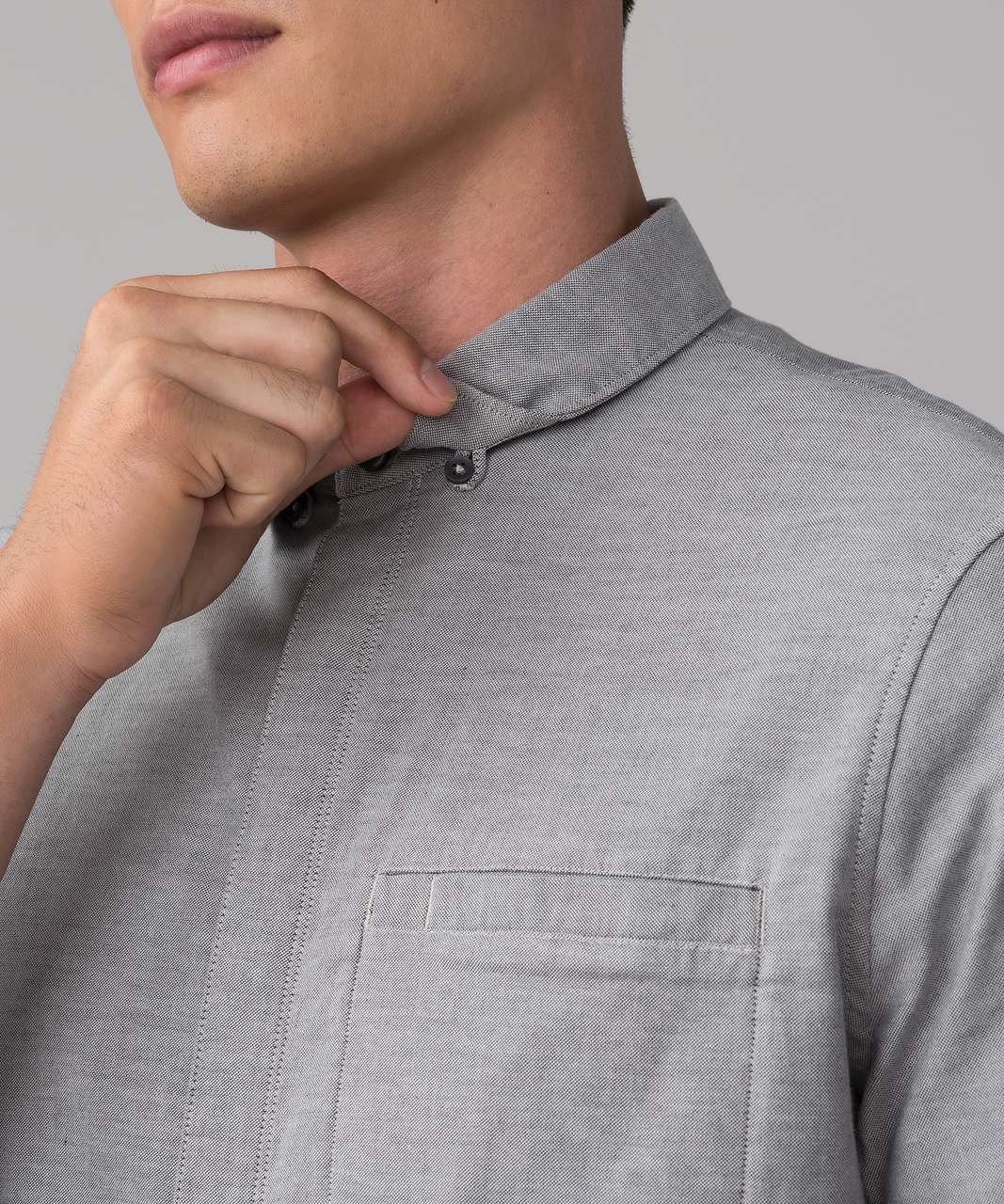 Lululemon On Time Short Sleeve Buttondown - Dark Ash / Cable