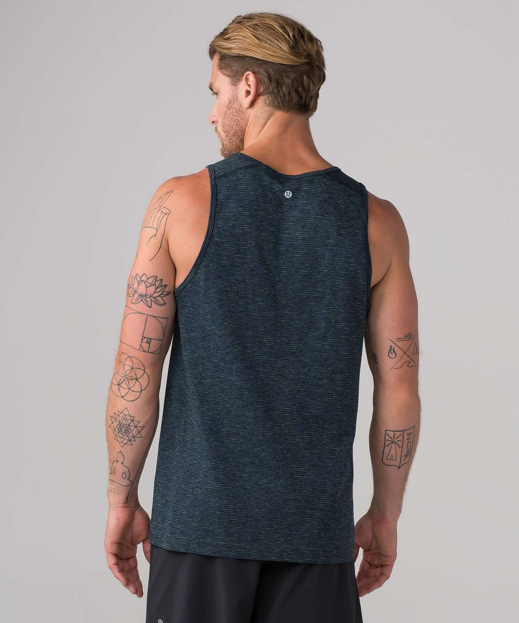 Lululemon Metal Vent Tech Tank - Nautical Navy / Lime / Dark Blue / Black