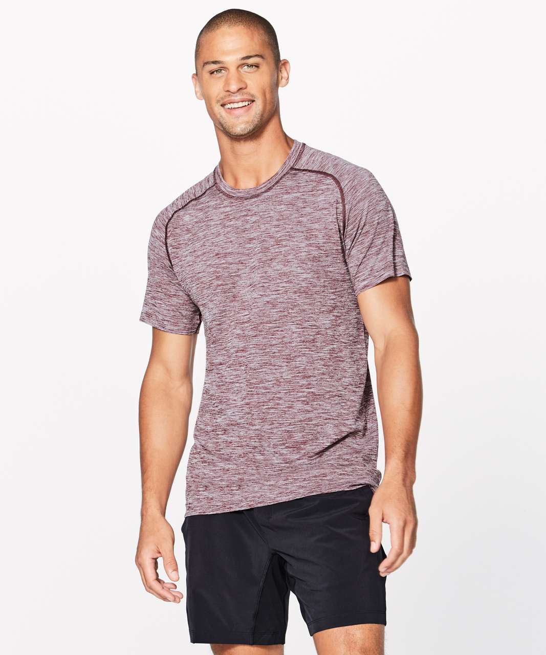 Lululemon Metal Vent Tech Surge Short Sleeve - Cassis / White - lulu ...