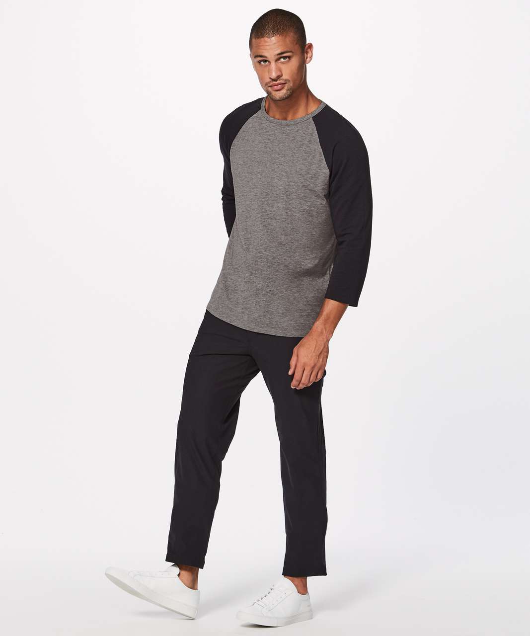 Lululemon Bodhi 3/4 Sleeve - Heathered Medium Grey / Black