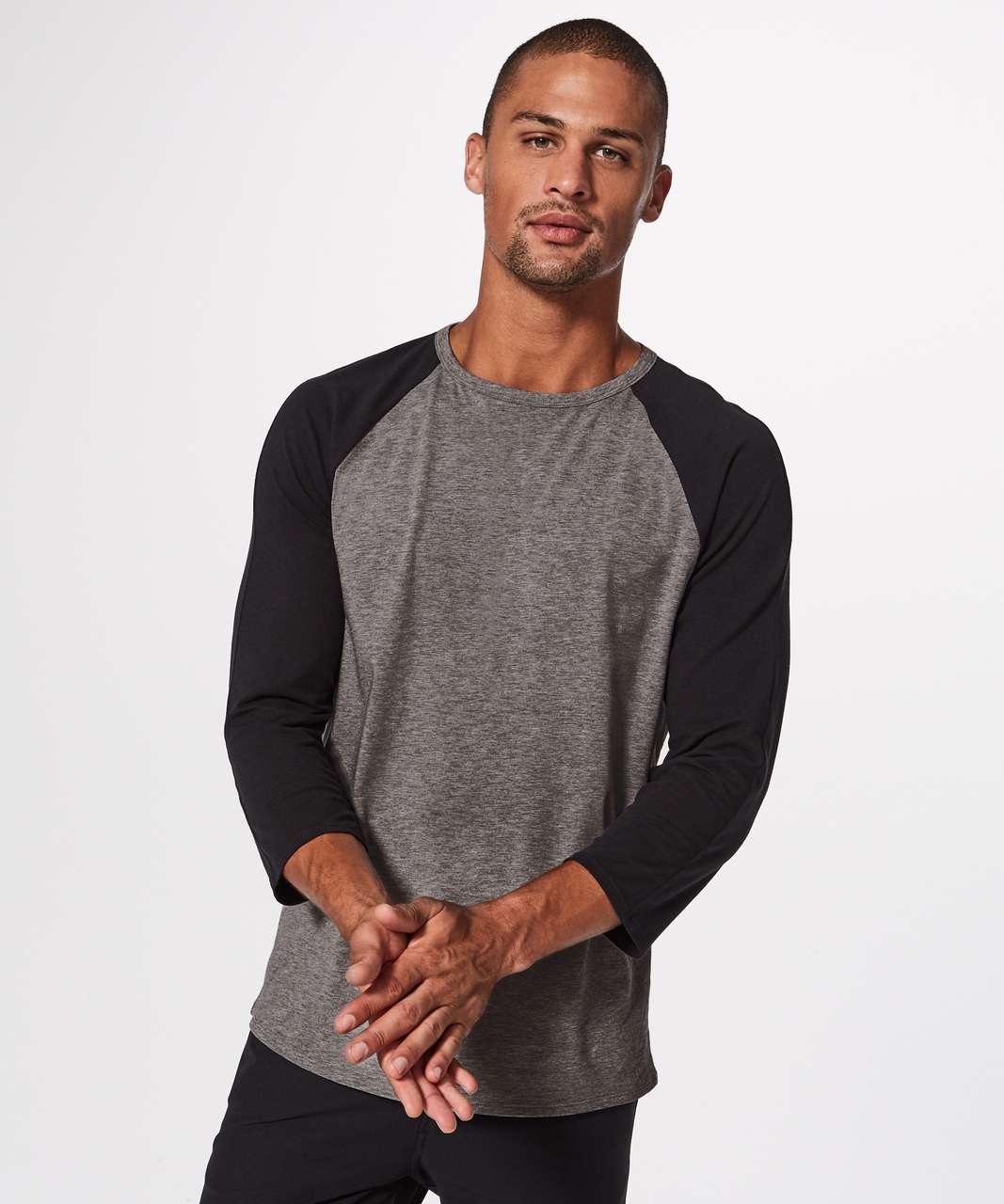 Lululemon Bodhi 3/4 Sleeve - Heathered Medium Grey / Black