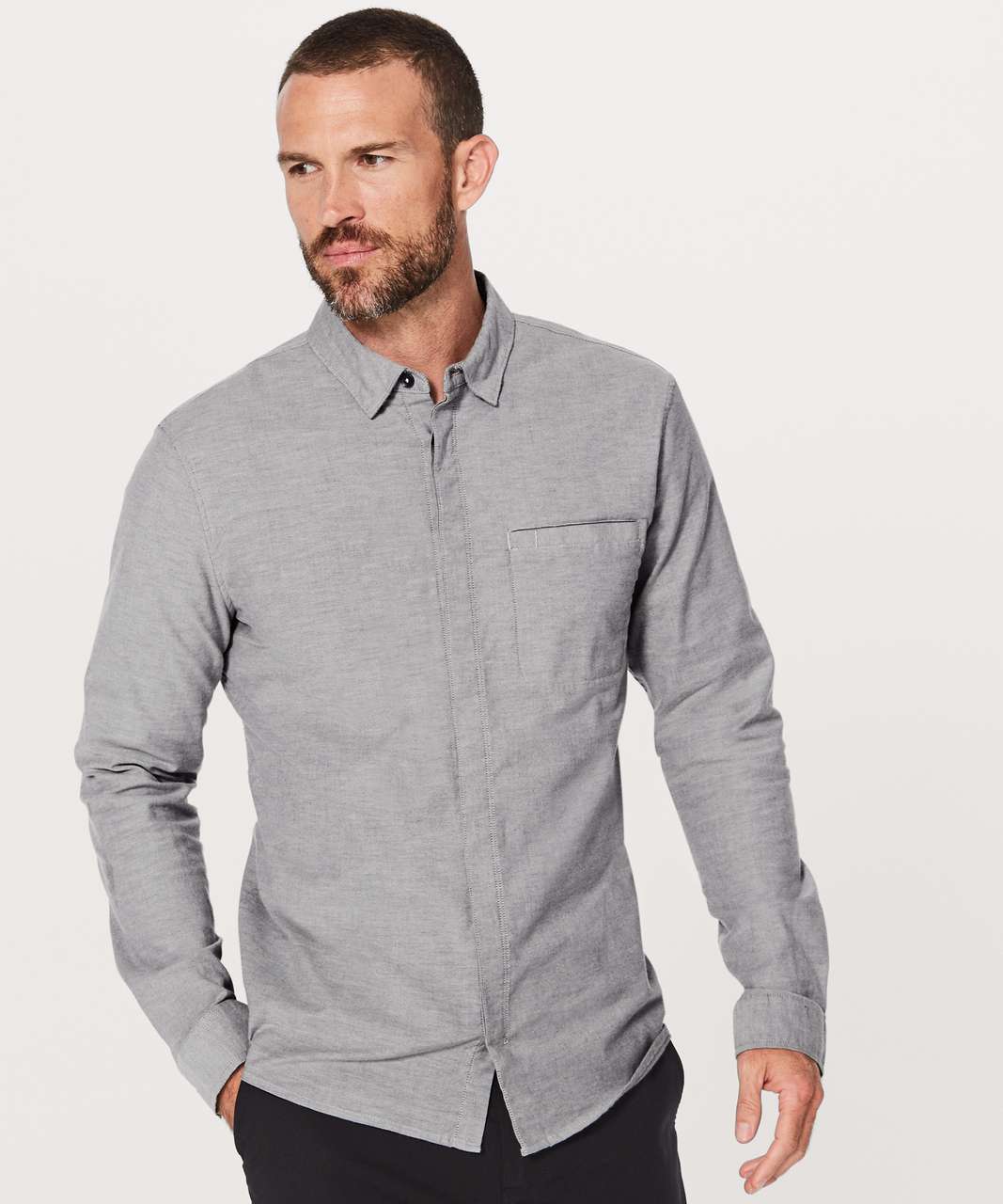 Lululemon Recommission Long Sleeve Buttondown - Dark Ash / Cable