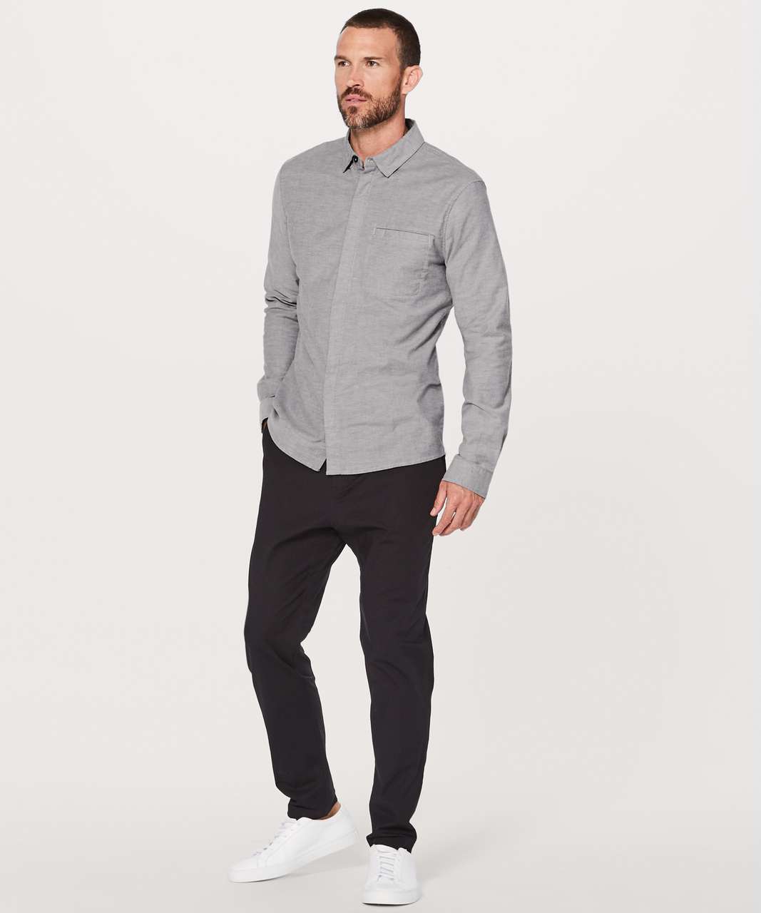 Lululemon Recommission Long Sleeve Buttondown - Dark Ash / Cable