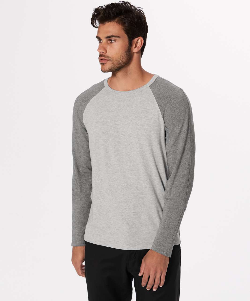 Lululemon Split Long Sleeve - Heathered Light Grey - lulu fanatics