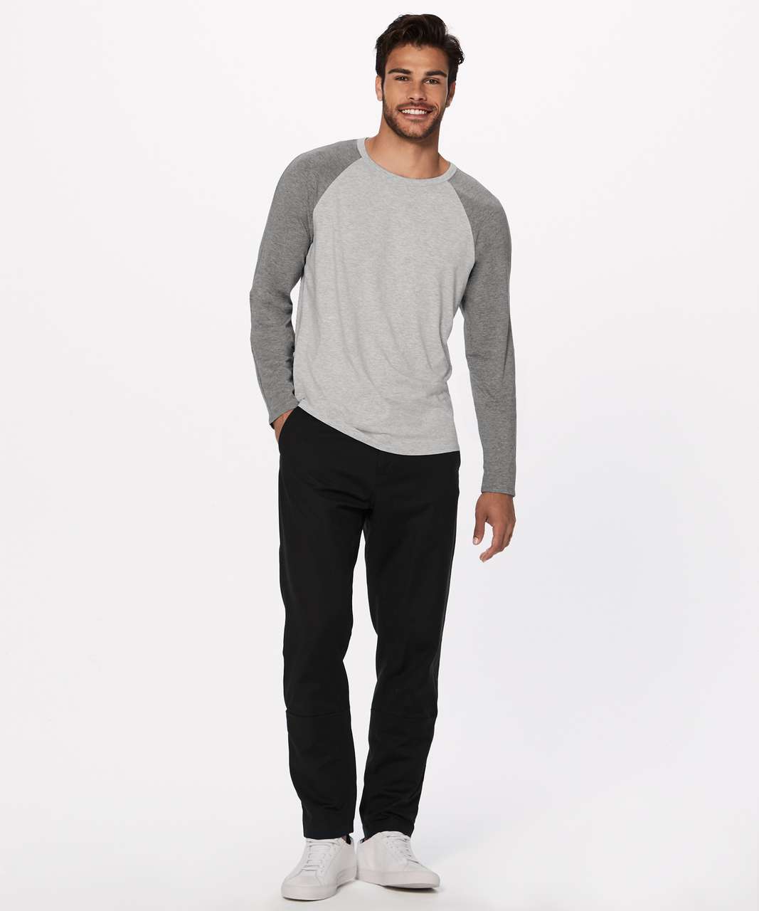 Lululemon Bodhi Long Sleeve - Heathered Light Grey / Heathered Medium Grey