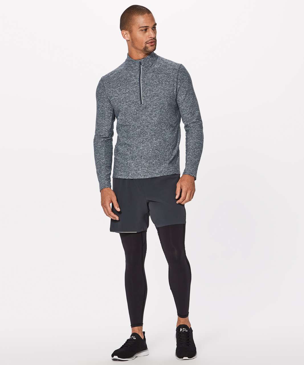 Lululemon Surge Warm 1/2 Zip - Heathered Melanite