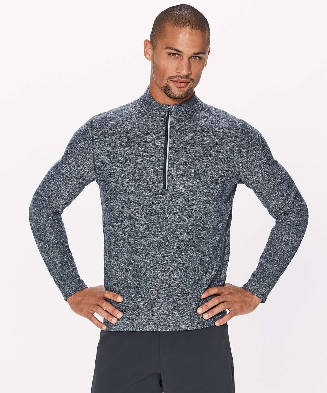 clearance Lululemon Surge Warm Half-Zip Heathered Gray Mens Size