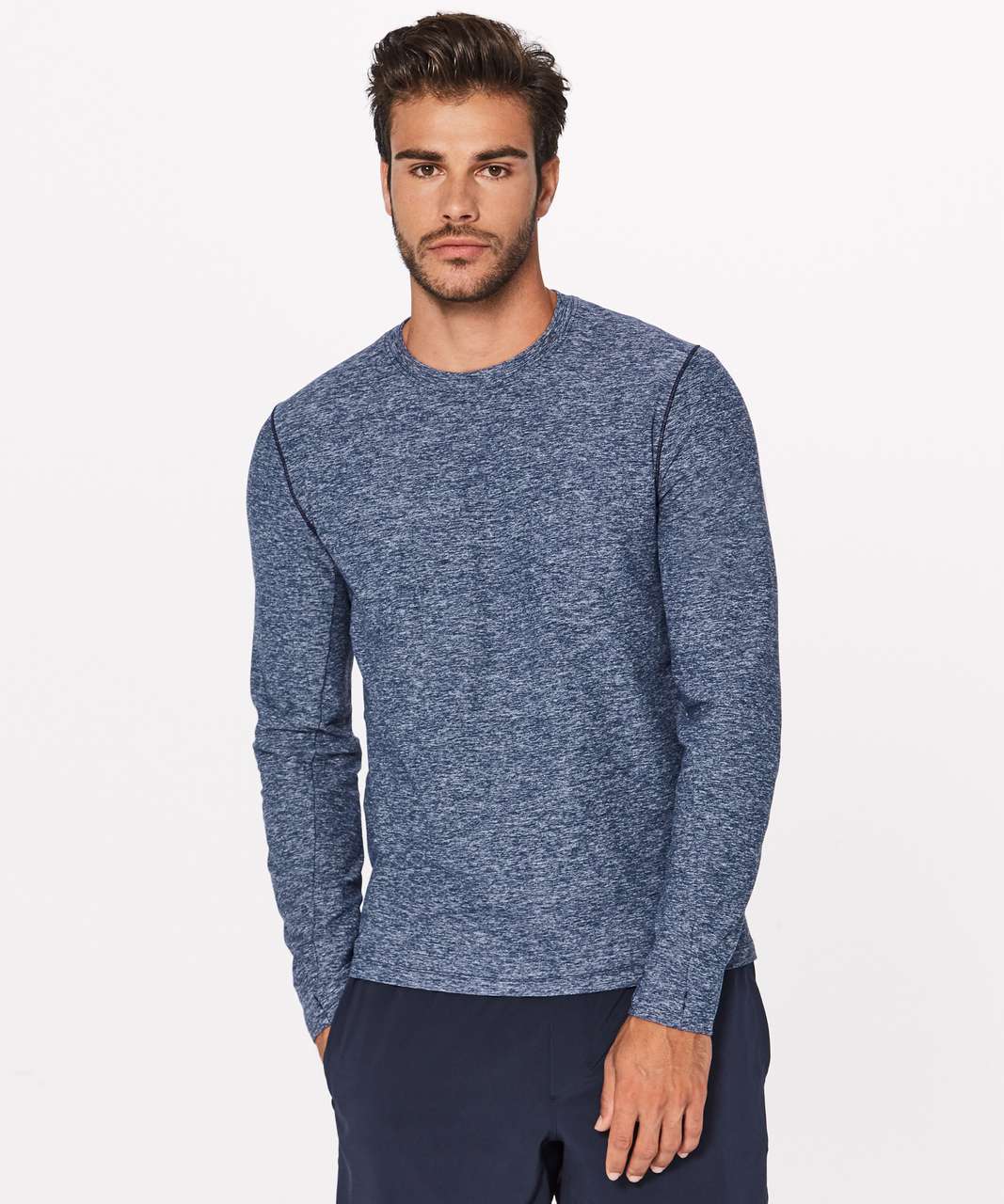 Lululemon Surge Warm Long Sleeve - Heathered Nautical Navy