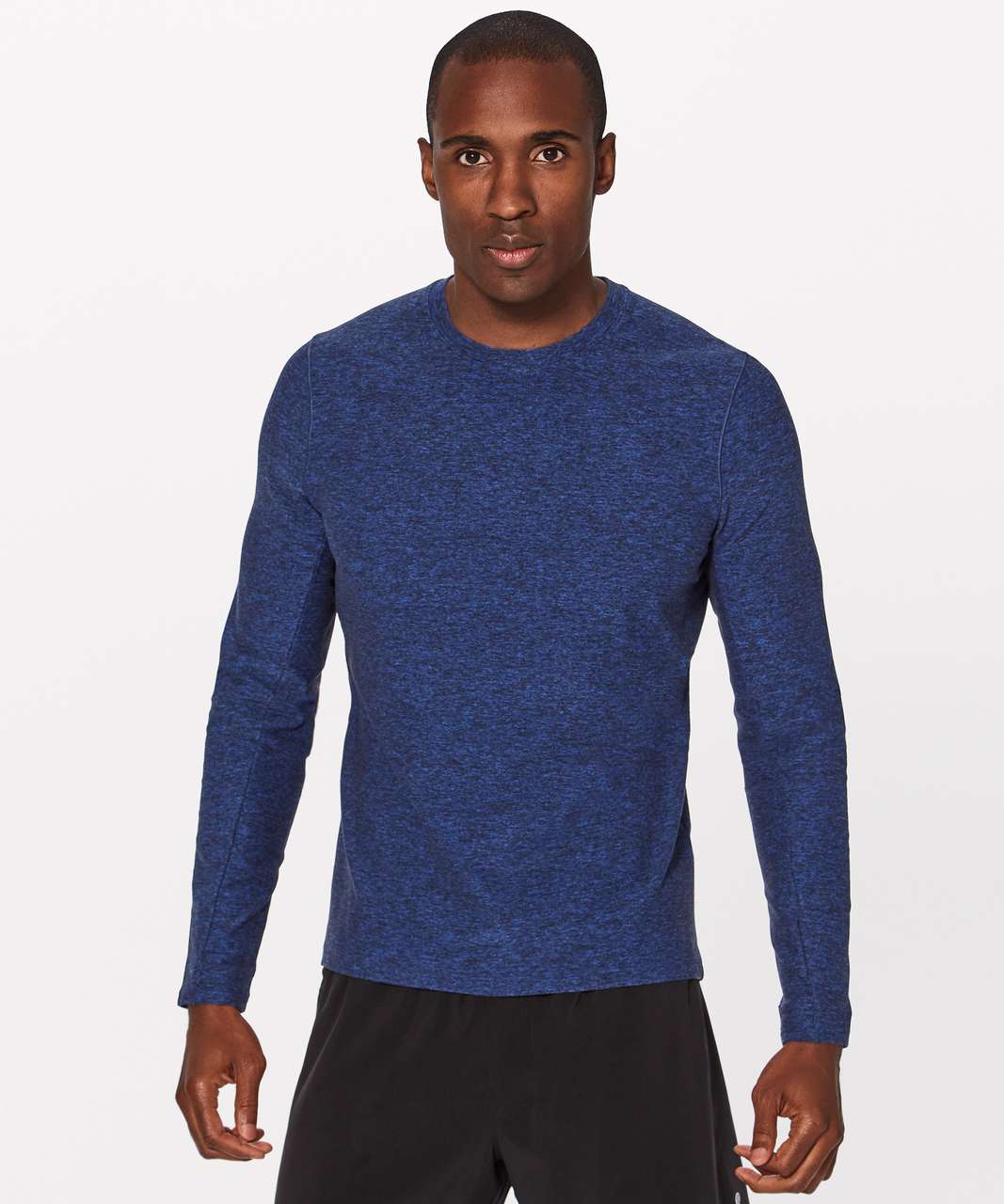 Lululemon Surge Warm Long Sleeve - Heathered Cerulean Blue / Black ...