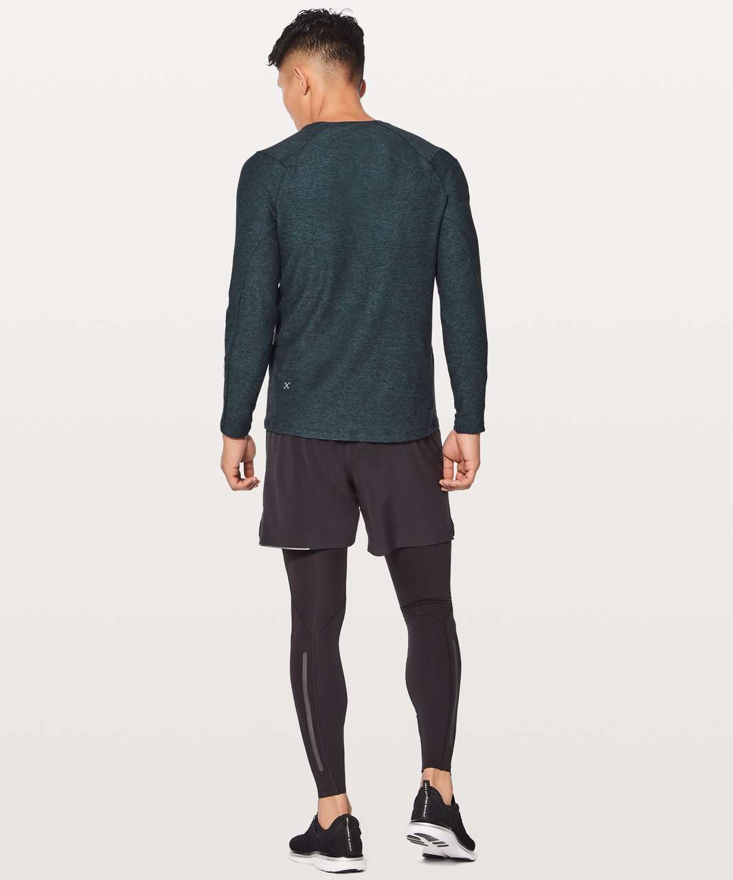 Lululemon Surge Warm Long Sleeve - Heathered Nocturnal Teal / Black