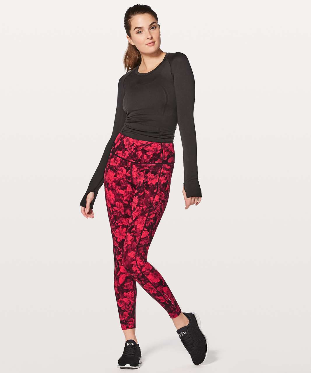 Lululemon Fast and Free Tight II 25 *Game Day - Game Day Red Black Multi -  lulu fanatics