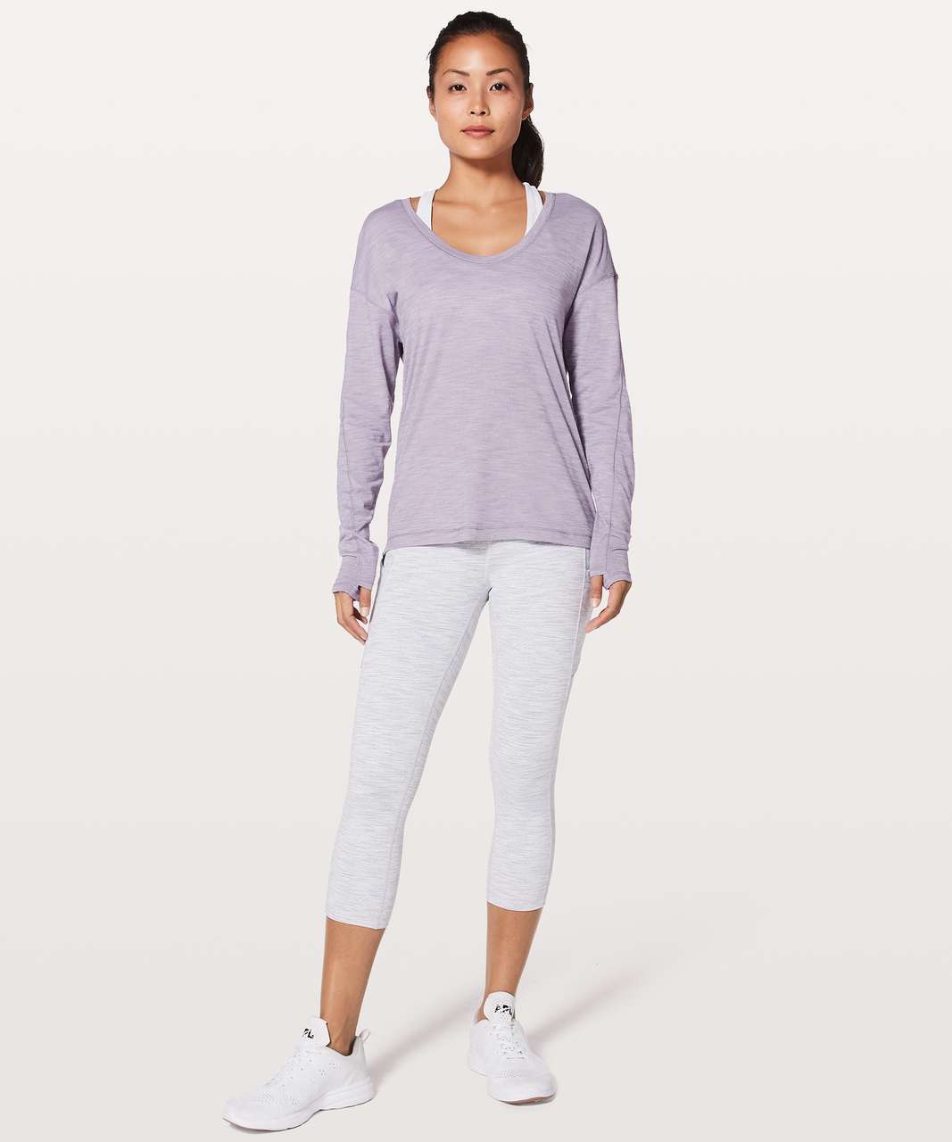 Lululemon Meant To Move Long Sleeve - Heathered Dusty Dawn