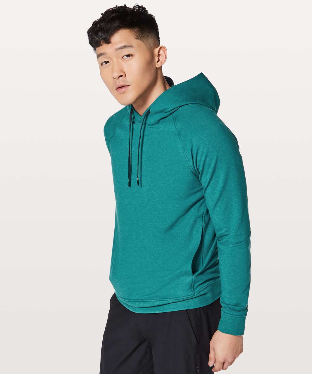 Lululemon City Sweat Pullover Hoodie Men's L Heather Emerald Green