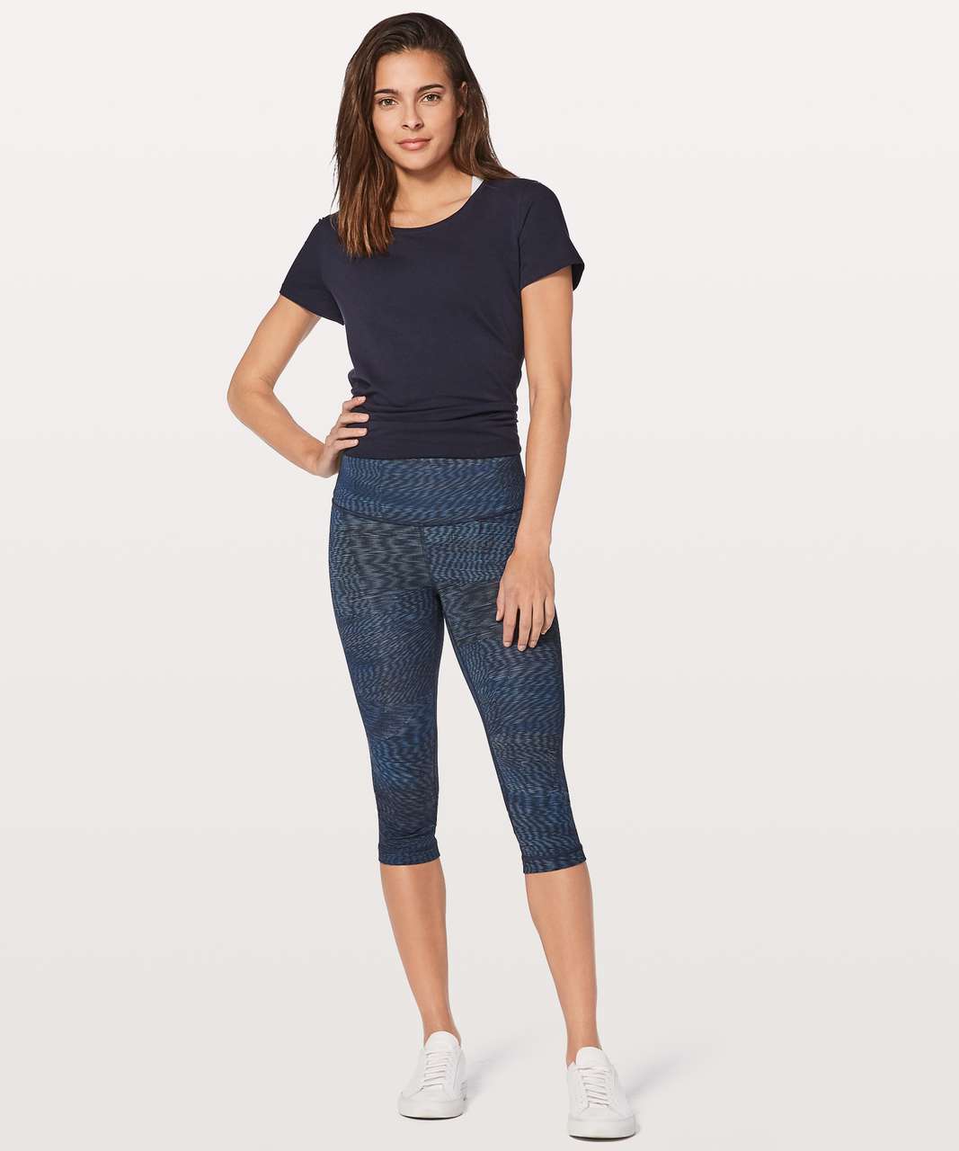 Lululemon Wunder Under Hi-Rise 1/2 Tight *Full-On Luxtreme 17" - Linear Flux Battleship Multi