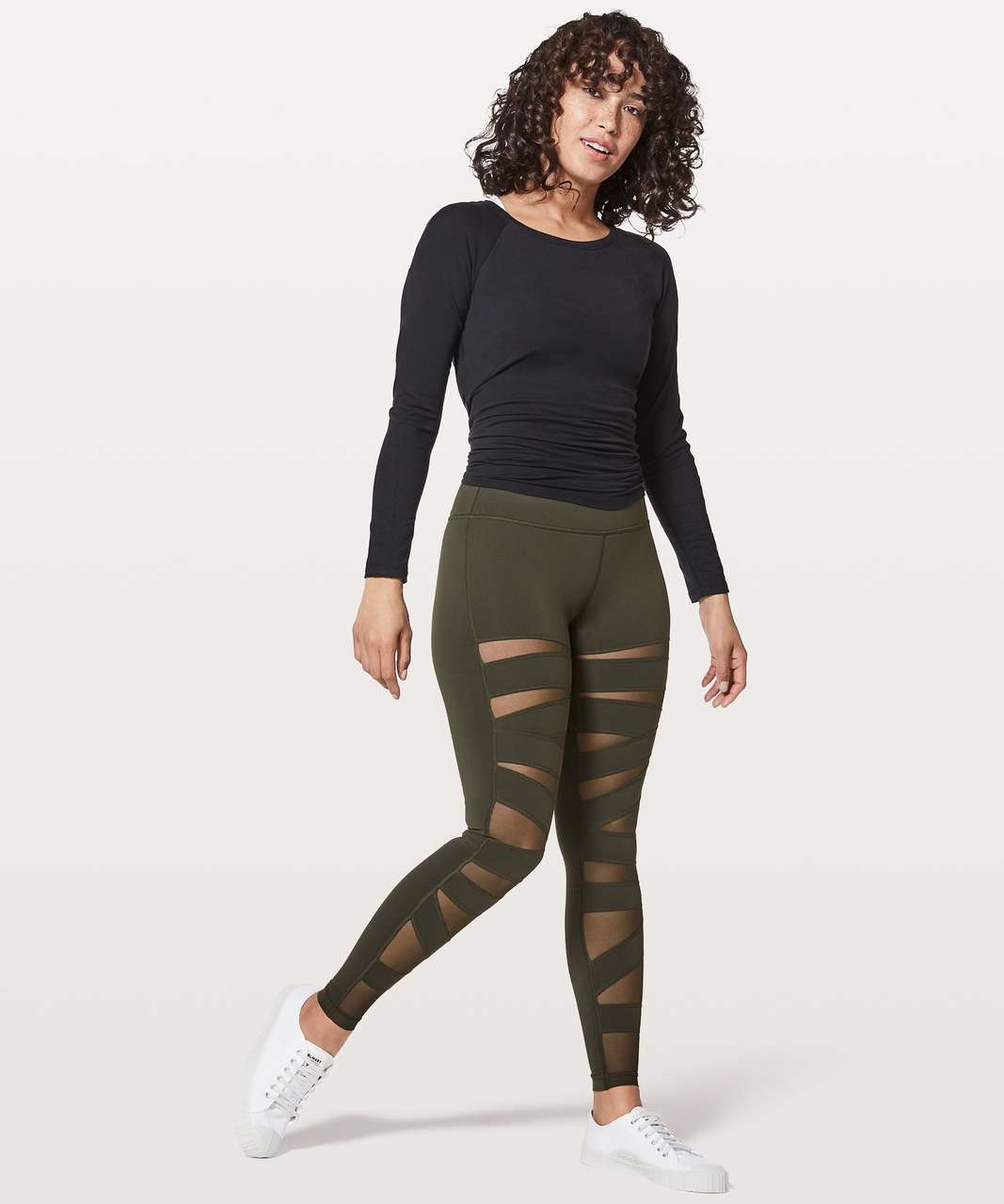 Lululemon Wunder Under Dark Olive Army Green Tight Leggings Hi