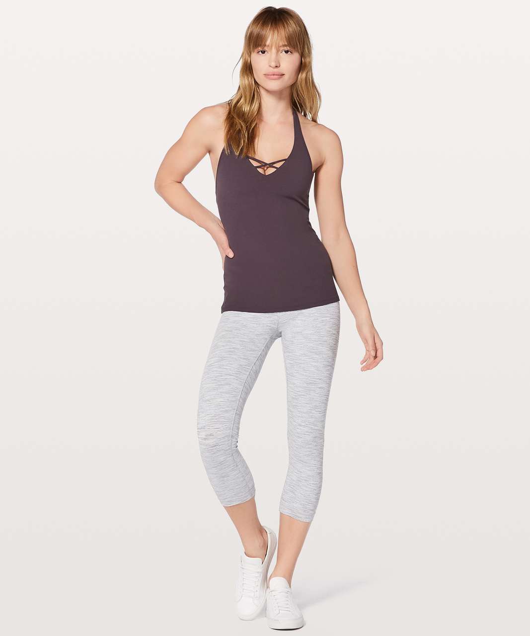 Lululemon Back & Forth Tank Light Support For A/B Cup - Black Currant