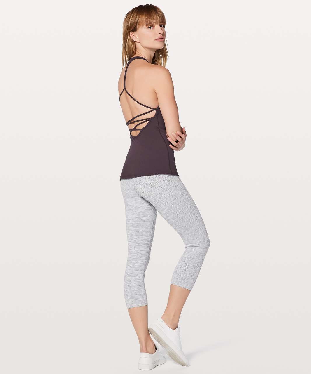 Lululemon Back & Forth Tank Light Support For A/B Cup - Black Currant