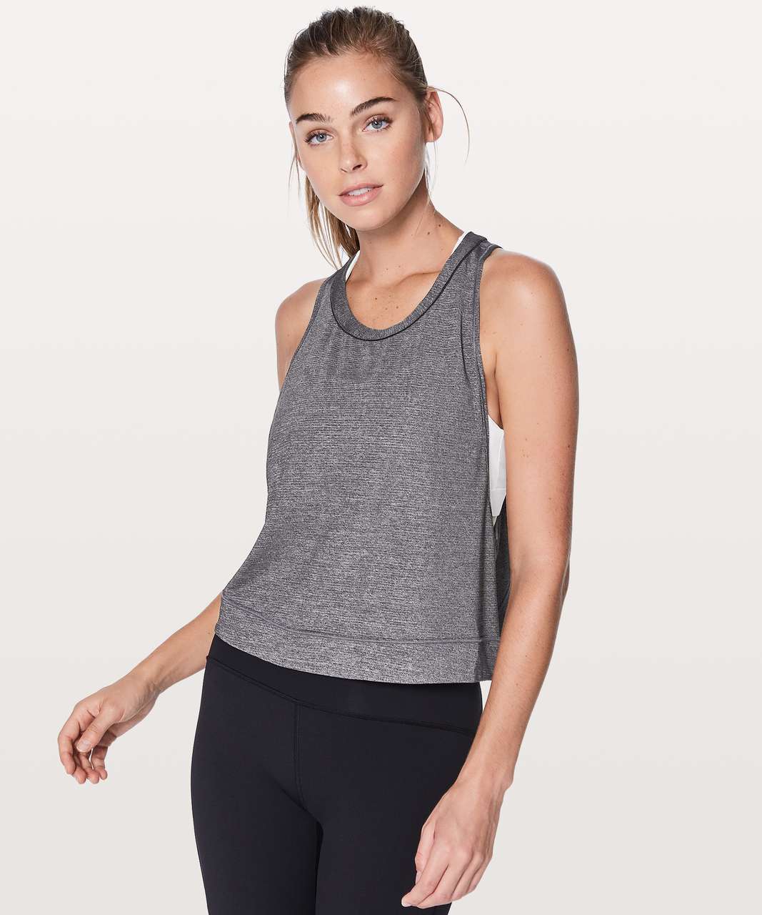 Lululemon Pace Perfect Tank - Heathered Black / Black