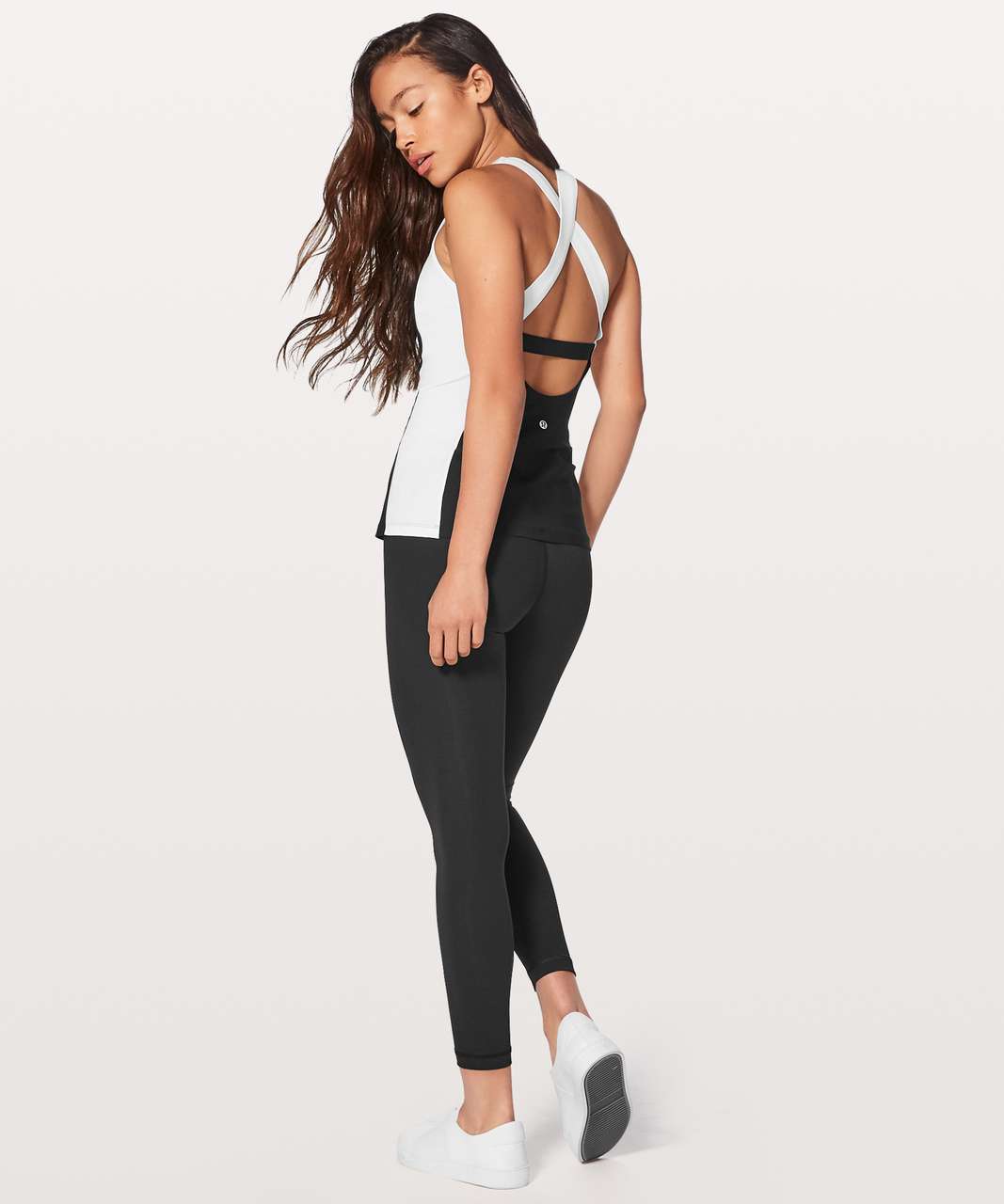 Lululemon Long Breath 2-In-1 Tank - Black / White