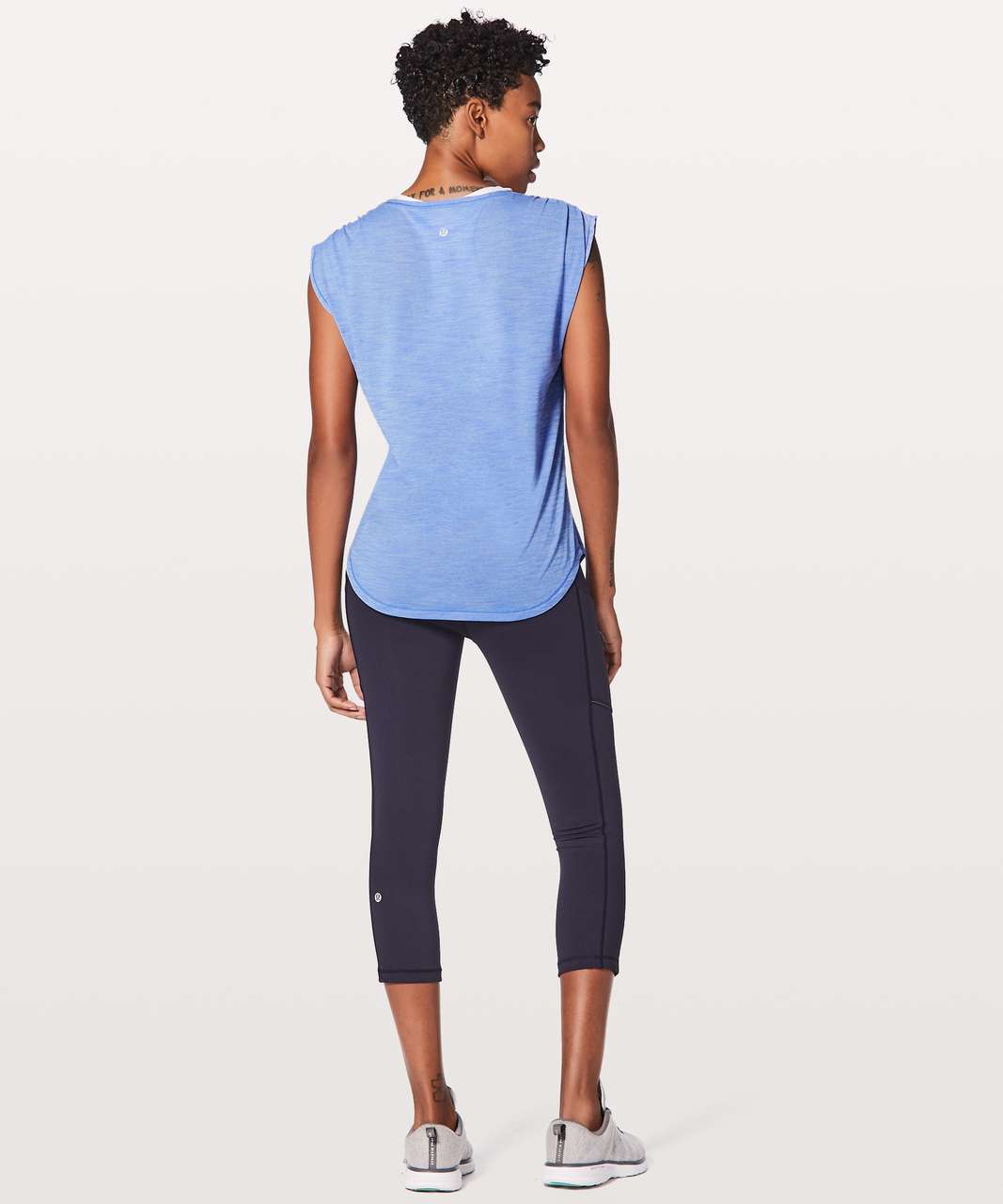 Lululemon Sweat Times Short Sleeve - Heathered Light Horizon