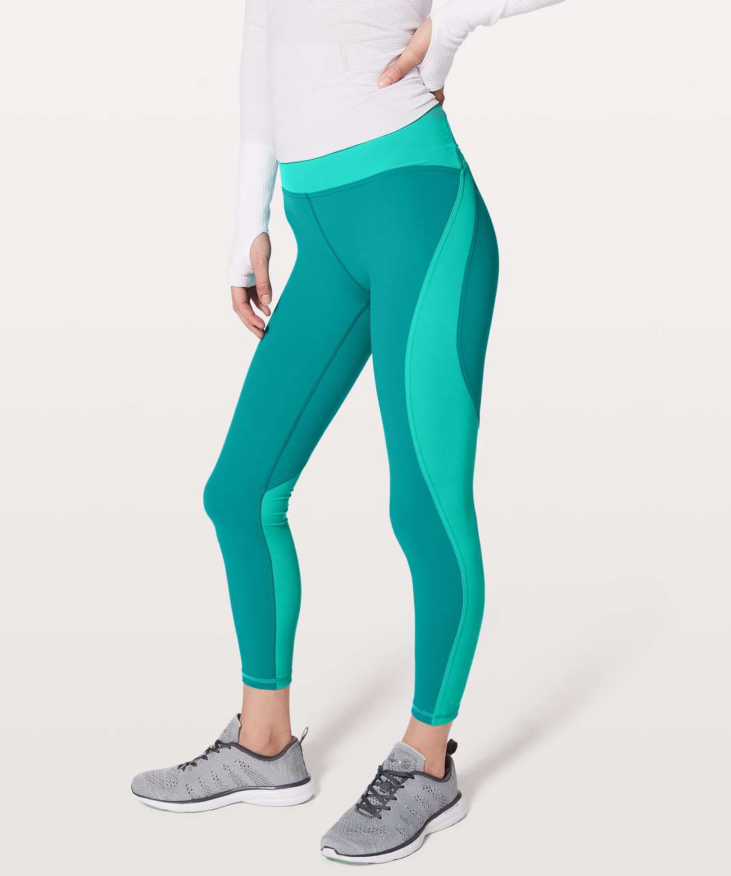 Lululemon Train Times 7/8 Pant *Blocked 25" - Spirit Green / Eucalyptus