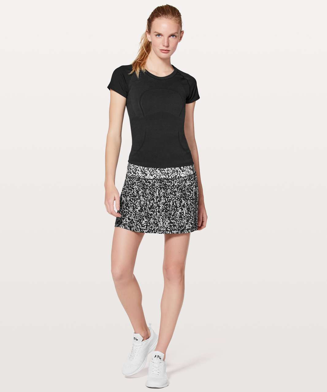 Lululemon Pace Rival Skirt (Tall) *No Panels - Chirasu Black / Chirakasu Alpine White