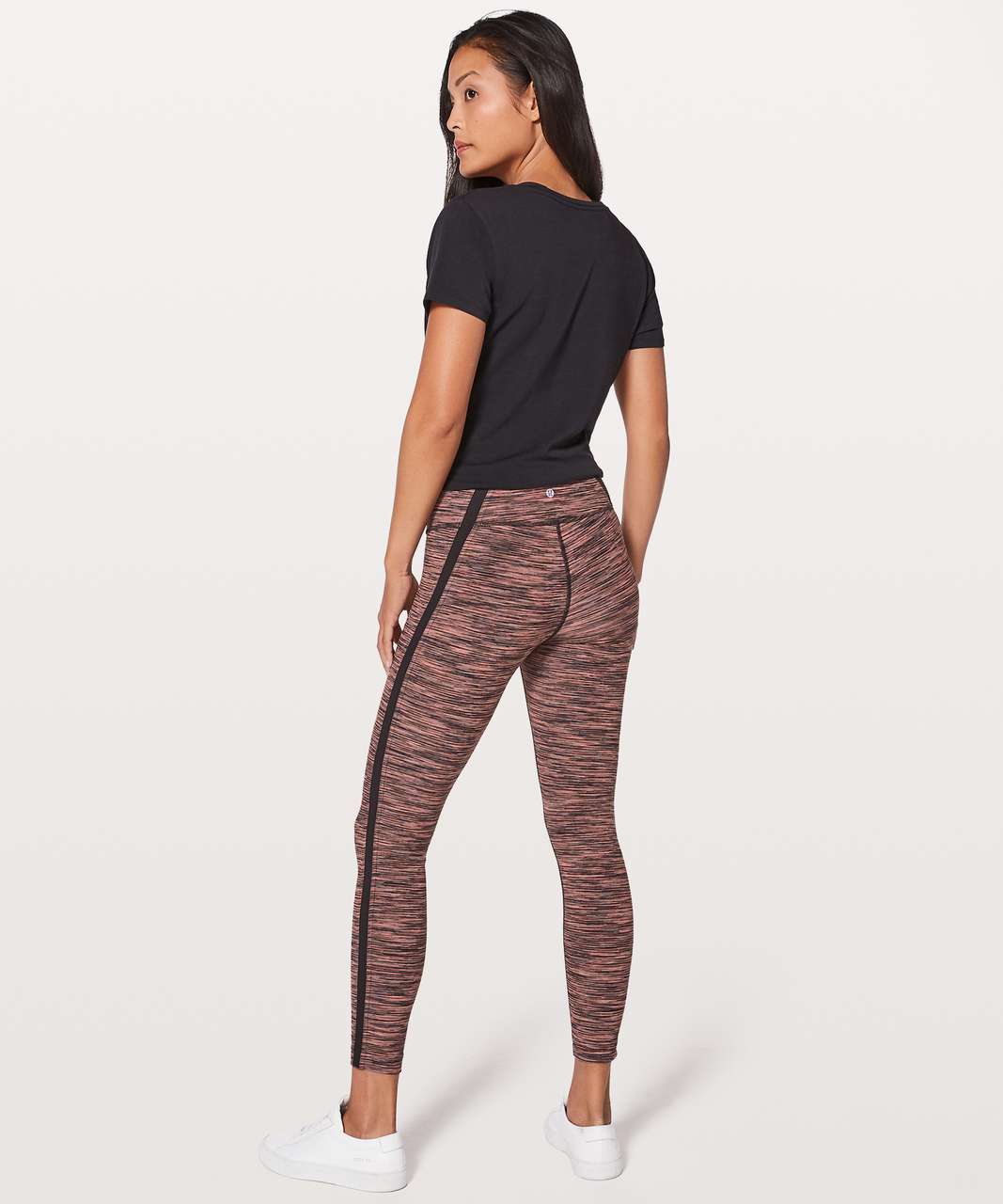 Lululemon Wunder Under Hi-Rise 7/8 Tight *Lined Up 25" - Warp Speed Filtered Orange Electric Coral / Black