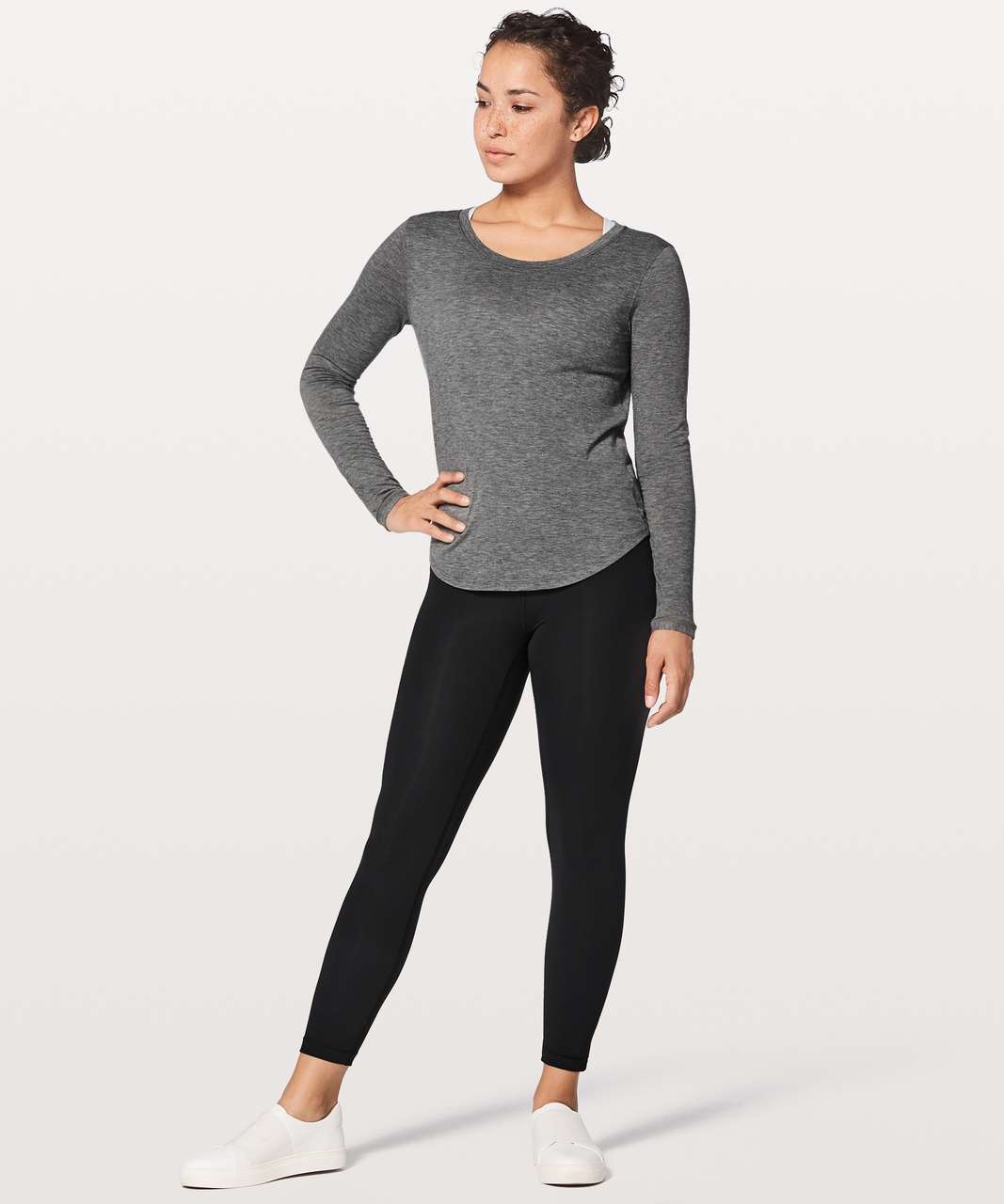 Lululemon Wild Twist Long Sleeve - Heathered Black