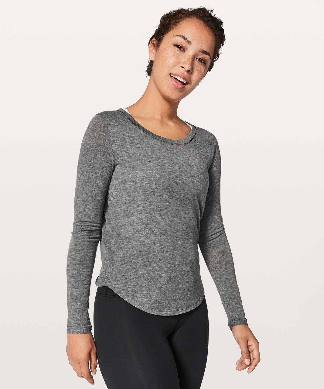 Lululemon Wild Twist Long Sleeve - Heathered Black