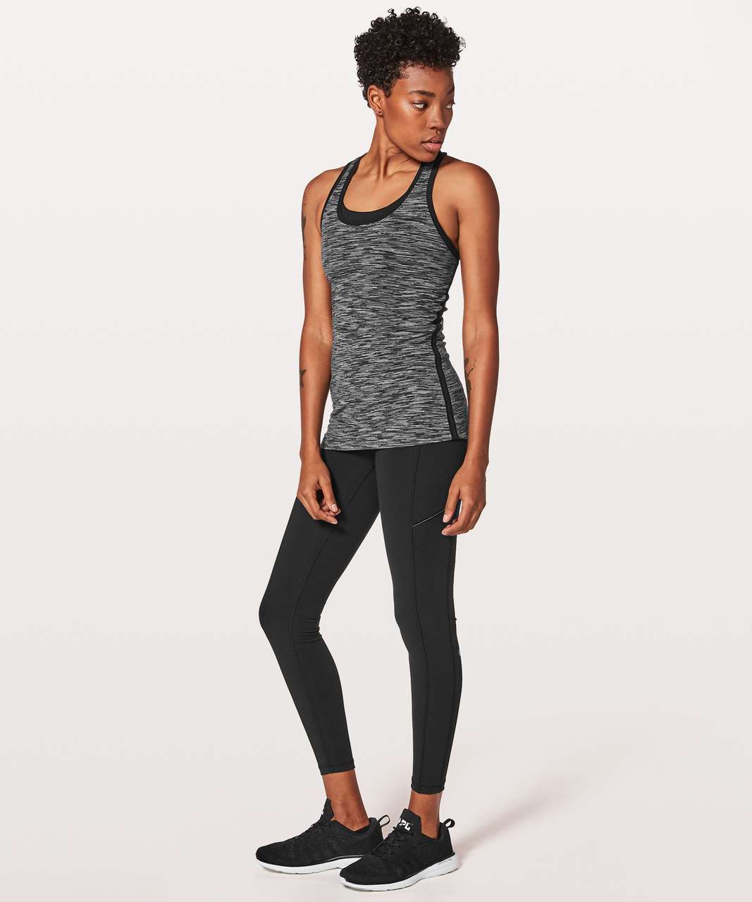 Lululemon Cool Racerback II Lined Up - Wee Are From Space Black Slate / Black