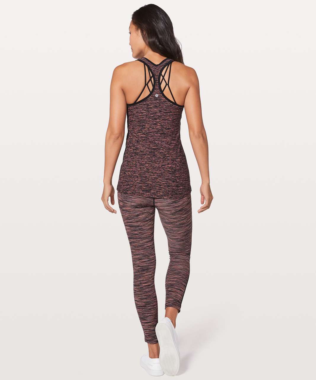 Lululemon Cool Racerback II Lined Up - Warp Speed Filtered Orange Electric Coral / Black