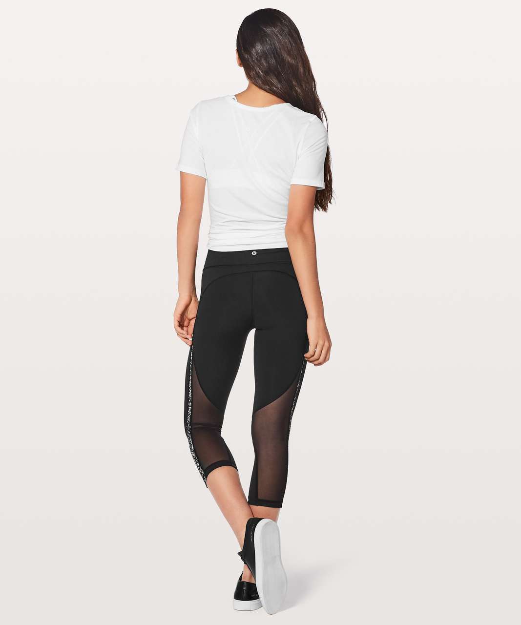 Ivivva by Lululemon Girl's Black Mesh With Grace Crop Leggings Pants size  12 NWT