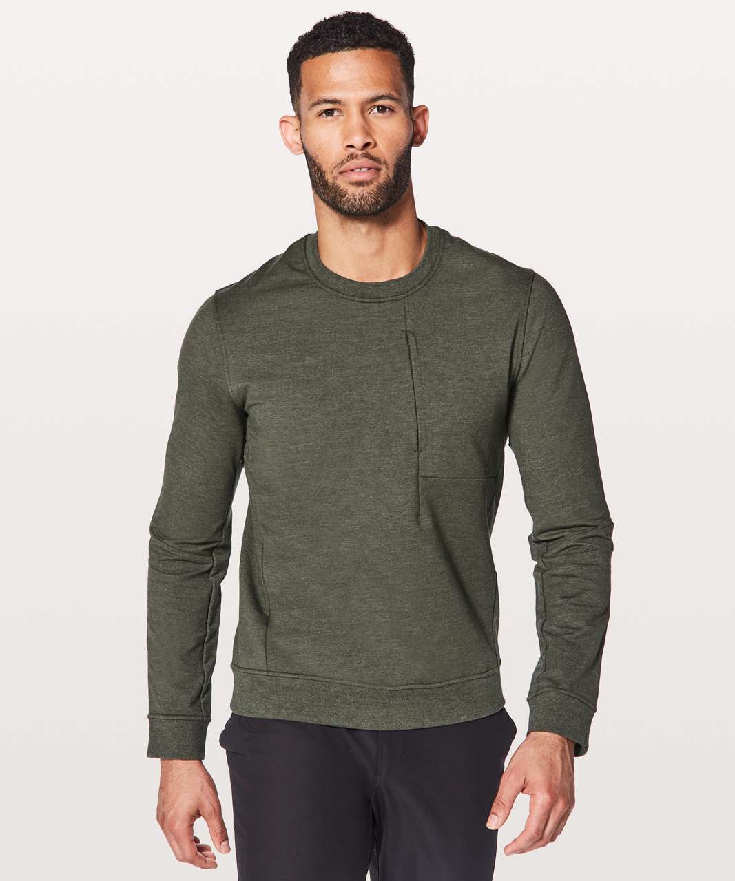 Lululemon City Sweat Crew - Heathered Dark Olive - lulu fanatics