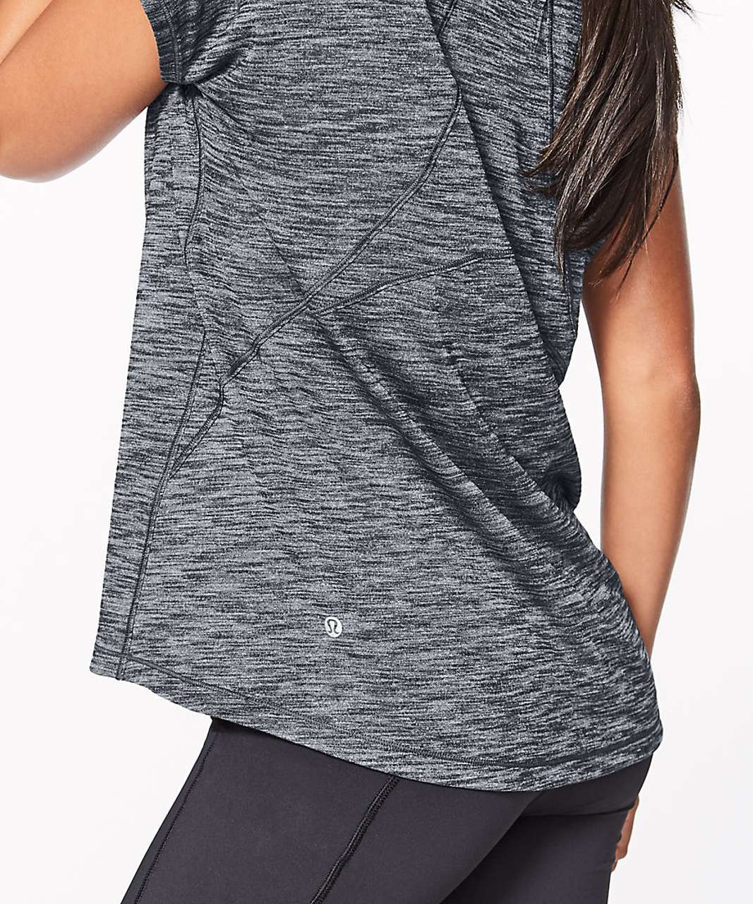 Lululemon Miles Ahead Short Sleeve - Heathered Black