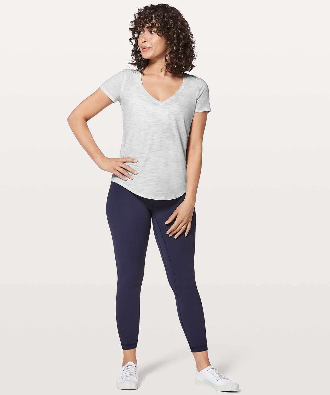 Lululemon Love Tee V - 3 Colour Space Dye Ice Grey Alpine White (Second Release)