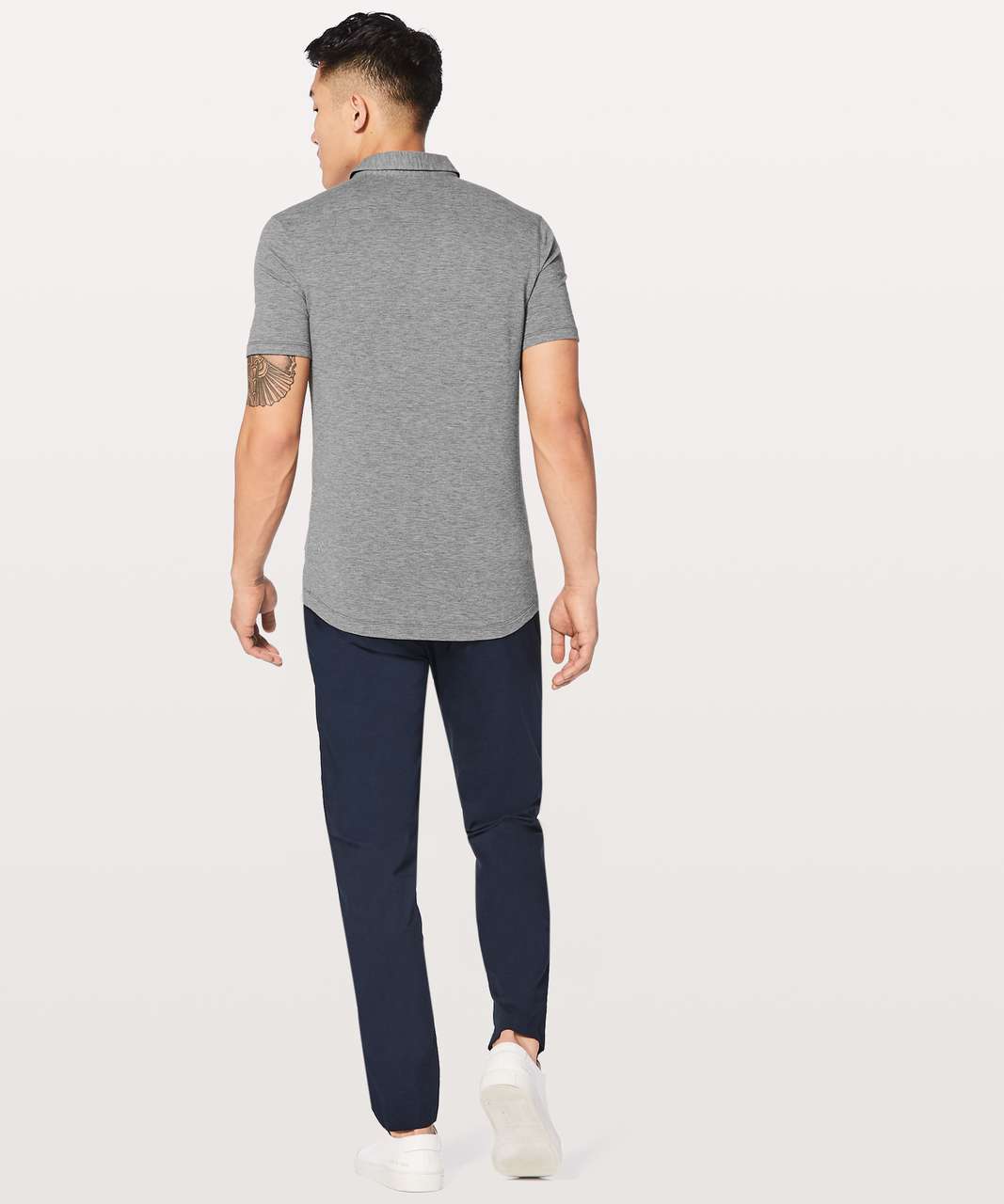 Lululemon Evolution Polo - Heathered Black (Fourth Release) - lulu fanatics