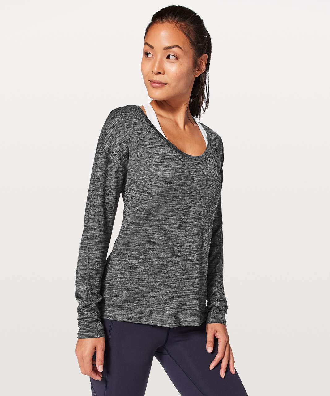 Lululemon Meant To Move Long Sleeve - Heathered Black