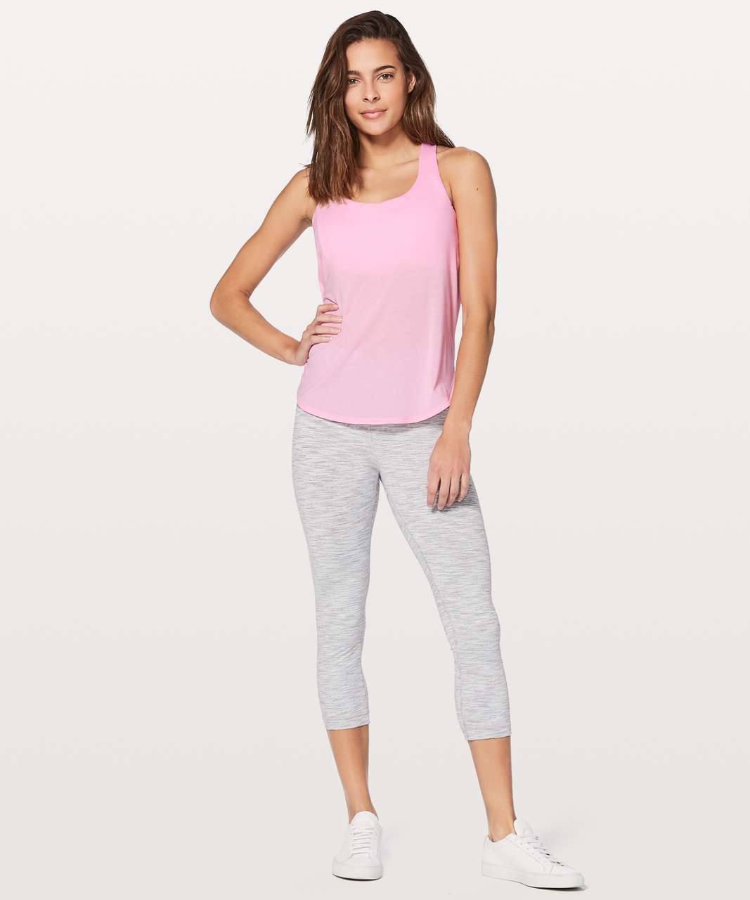 Lululemon Free To Be Serene Tank (2 In 1) *Medium Support For C/D Cup - Heathered Pearl Pink / Pearl Pink