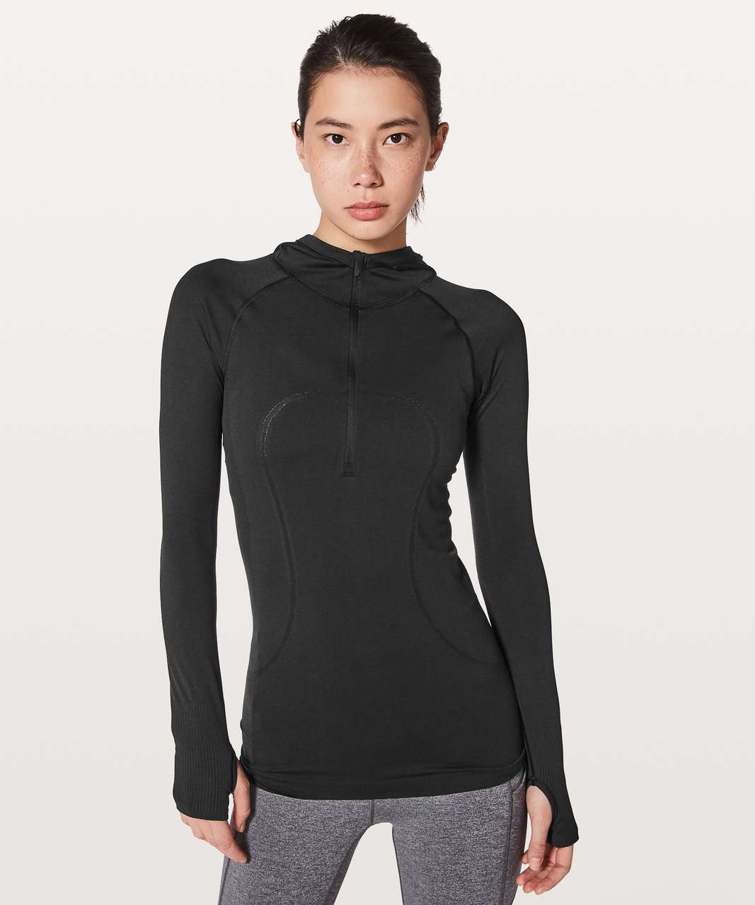 Lululemon Switch Up Long Sleeve Hoodie - Heathered Black - lulu fanatics