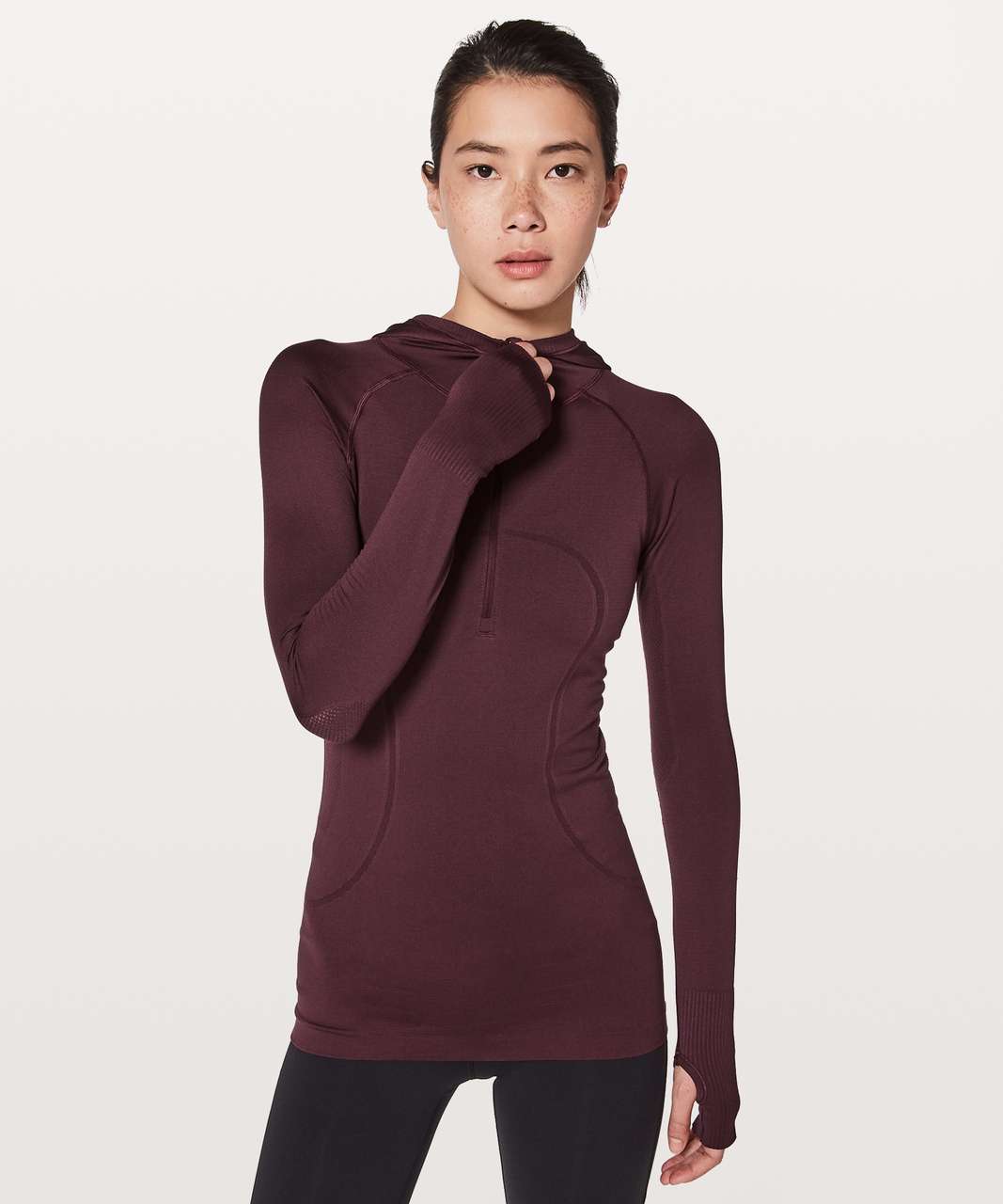 Lululemon Swiftly Tech Hooded 1/2 Zip - Redwood / Redwood