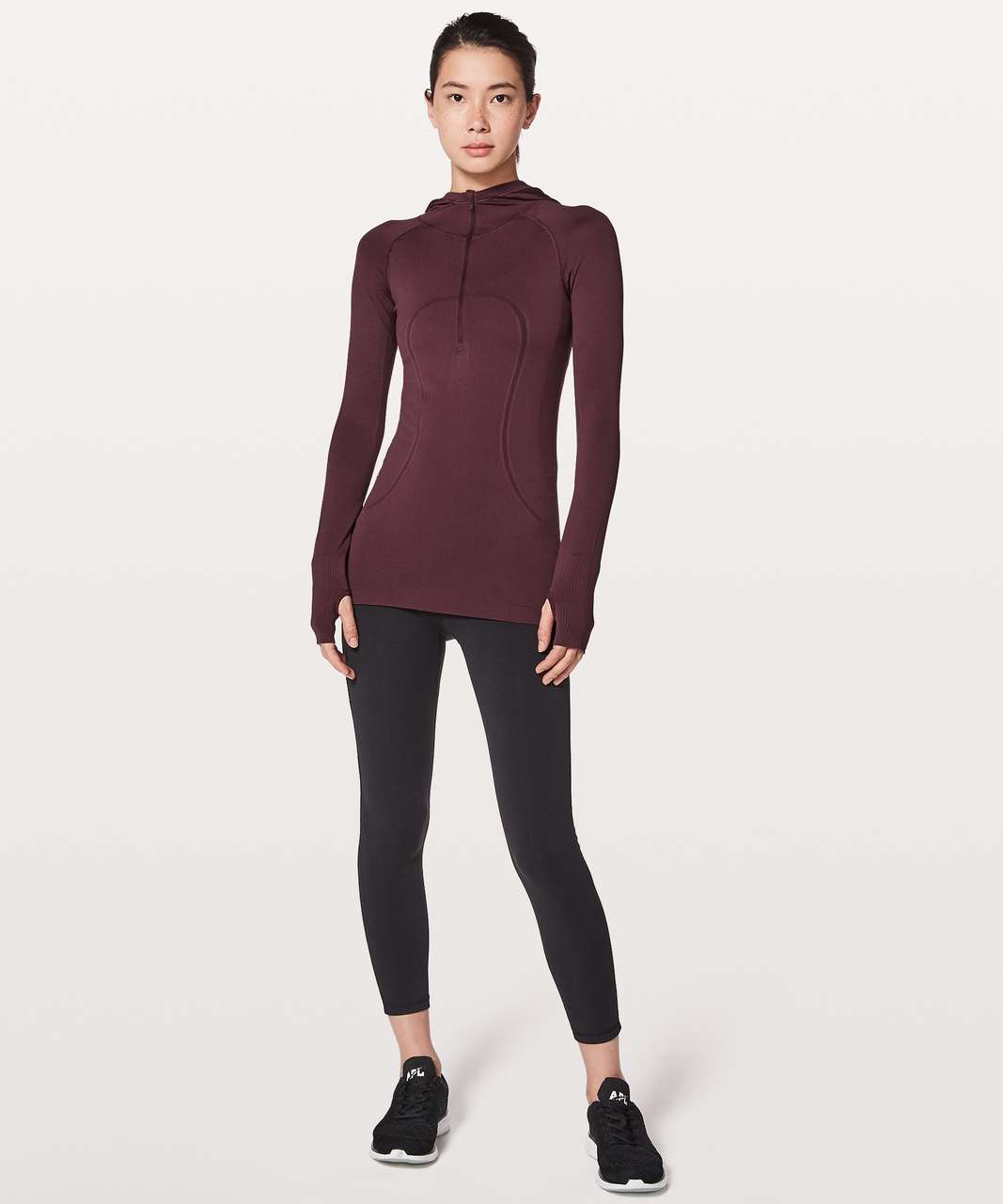 Lululemon Swiftly Tech Hooded 1/2 Zip - Redwood / Redwood