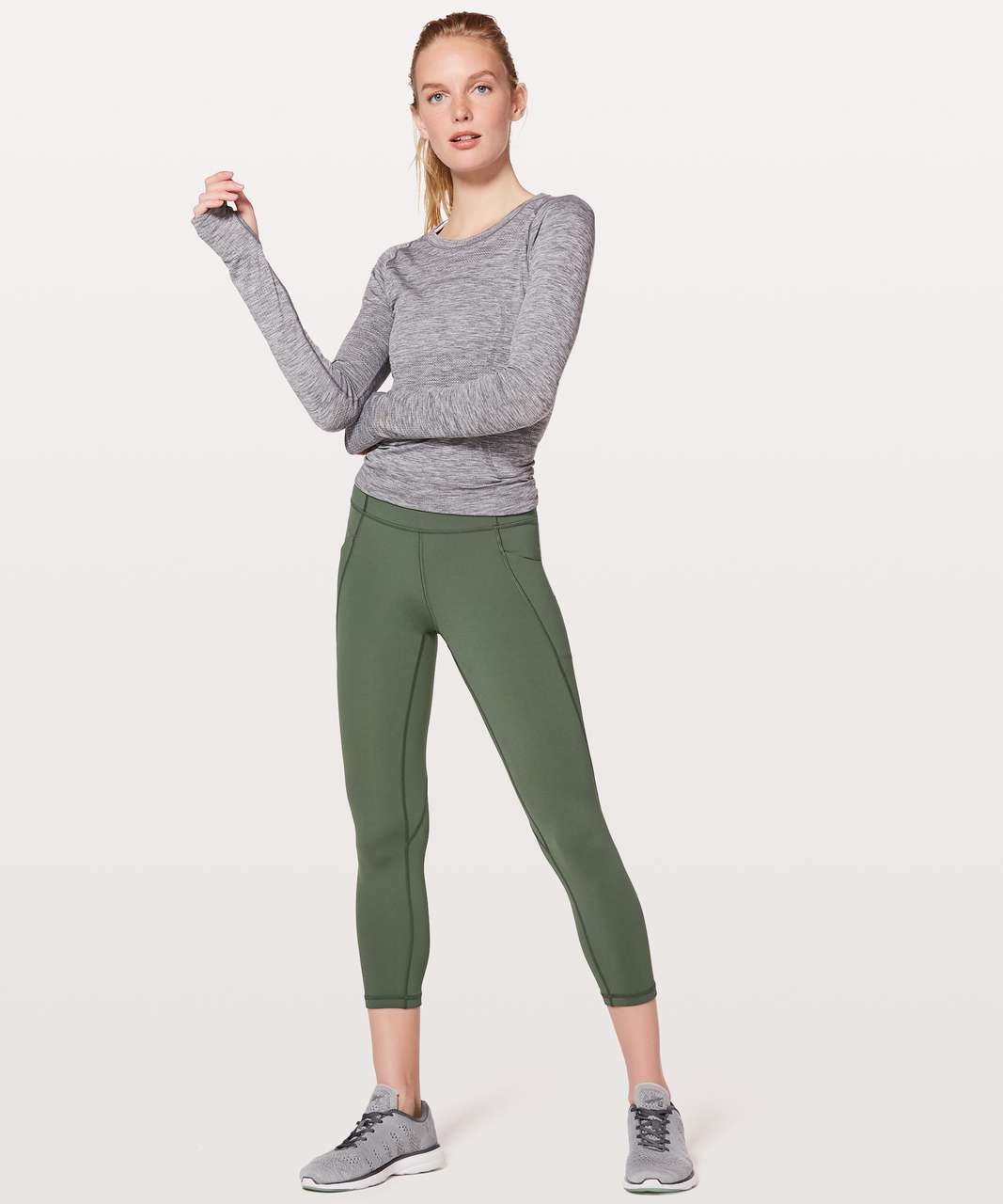 Lululemon Time To Sweat Crop *23" - Dark Forest