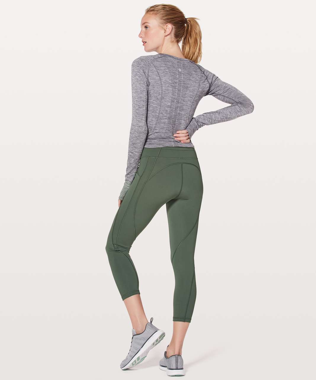 Lululemon Time to Sweat High Rise Crop Dark Forest Green Size 12