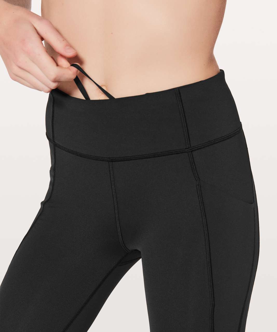 Lululemon Time To Sweat Crop Leggings with Side Pockets, Black size 8