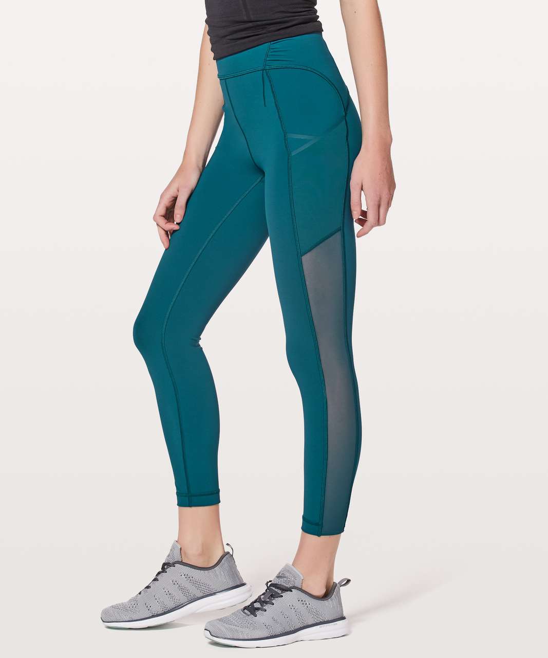 Lululemon Double Day Tight 28” Dark Uniform Teal Blue Size 8 Leggings Mesh  