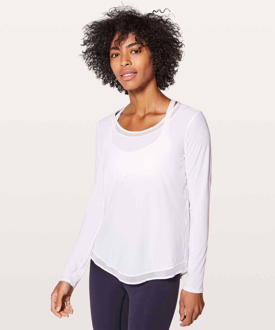 Lululemon Mix & Mesh Long Sleeve - White - lulu fanatics