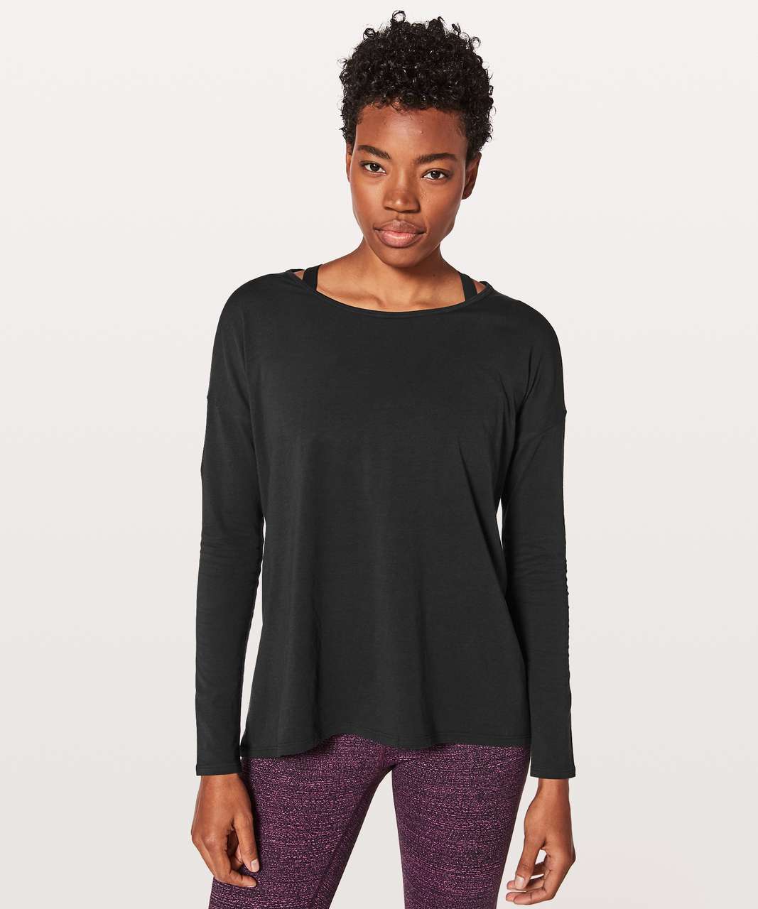 Lululemon Back Into It Long Sleeve - Black - lulu fanatics