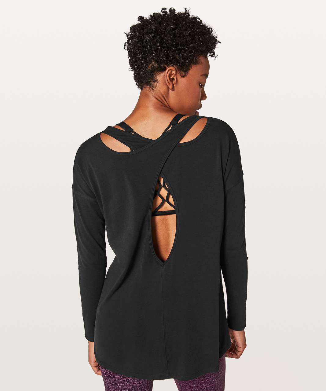 Lululemon Cross the Day Long Sleeve - Black - lulu fanatics